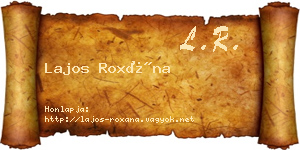 Lajos Roxána névjegykártya